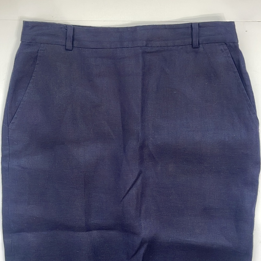Lauren Ralph Lauren Navy Blue 100% Linen Skirt - Picture 3 of 5